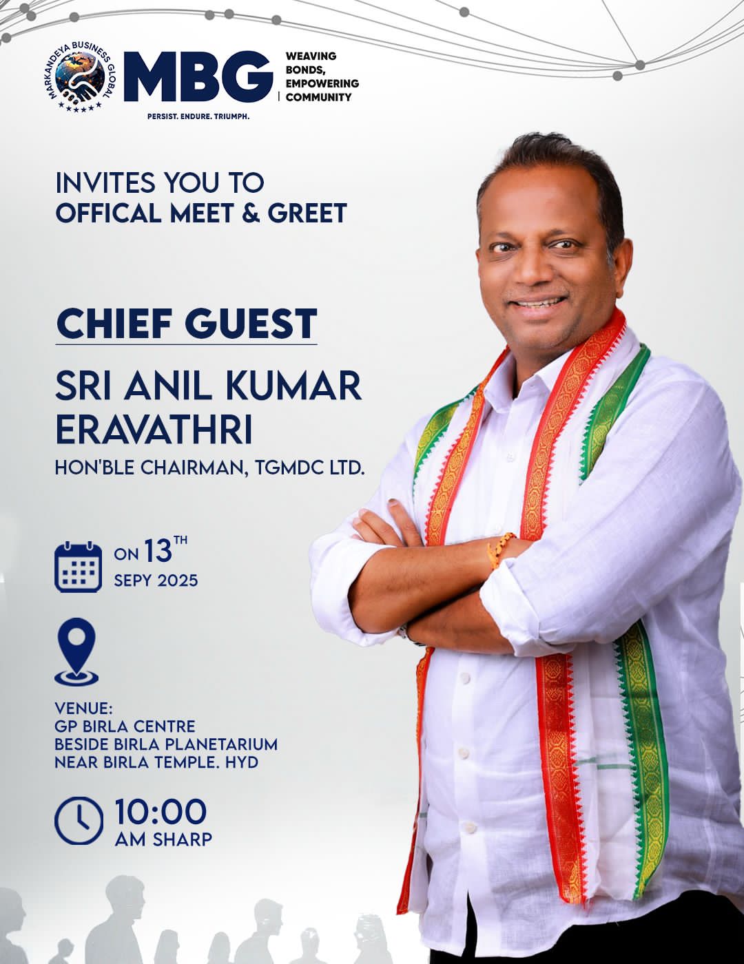 MBG to Host Official Meet & Greet with Esteemed Chief Guest at GP Birla Centre